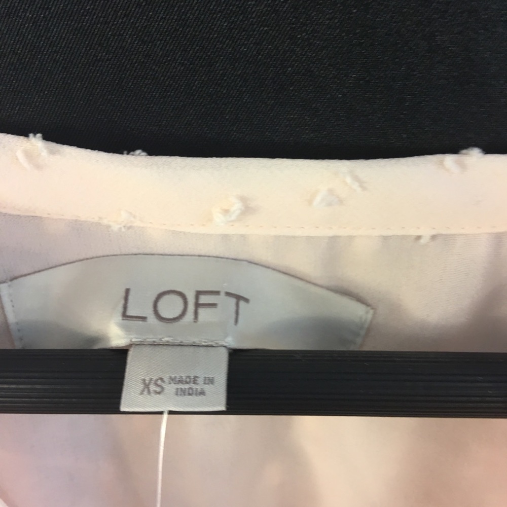 LOFT Sheer Lined Blouse Top Shirt XS Embellished - Picture 6 of 8